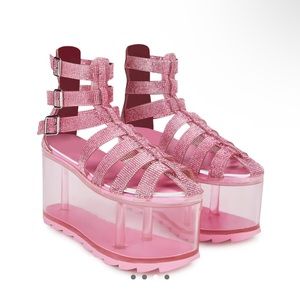 Dolls Kill Y.R.U. Brand Qloud Odyssey Platform sandals. Size 9 NWOT
